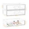 Aurblozen 2 Pack Clear Makeup Storage Drawer, 12.1''W Stackable Bathroom