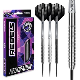 Red Dragon Rebel 23g - 90% Tungsten Steel Darts with Flights, Shafts