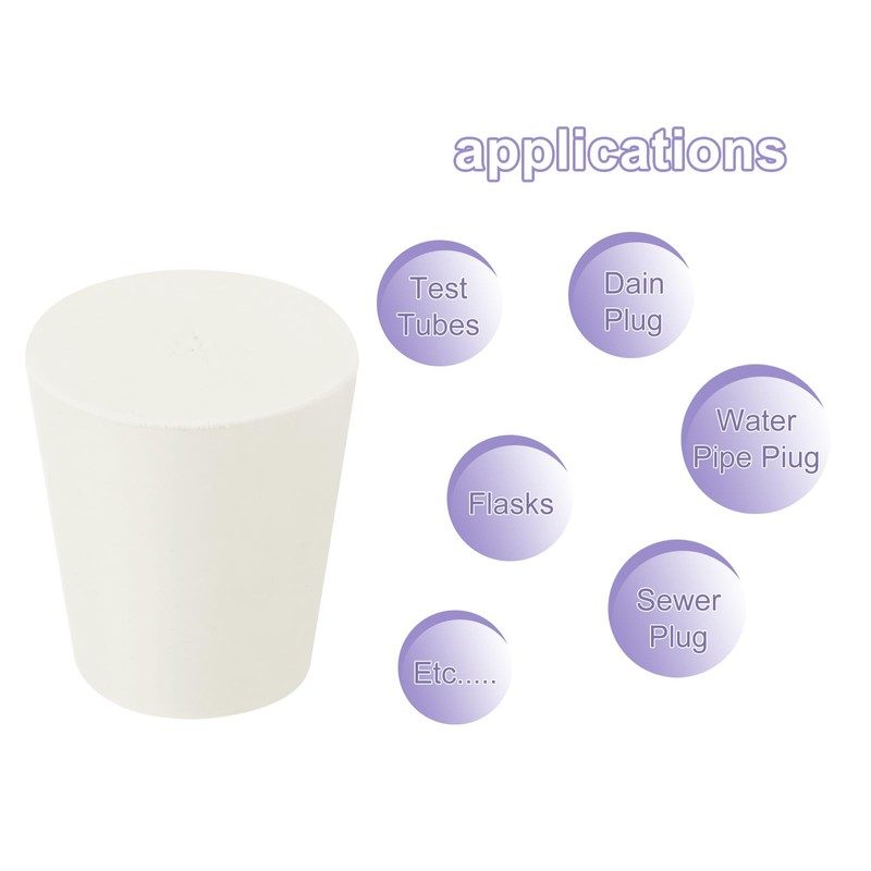 sourcing map Rubber Tapered Plug 19mm to 26mm Solid Test