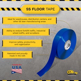 Mighty Line 4RB Floor Tape 4-Inch by 100-Feet, Blue