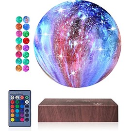 VGAzer Levitating Moon Lamp Floating and Spinning in Air Freely with Gradually Changing LED Lights Between 7 Colors,Decorative Light for Kids Lover Friends (Square Base 16 Colors)