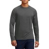 Mens Long Sleeve Thermal Shirts Running Sport(Charcoal,S)