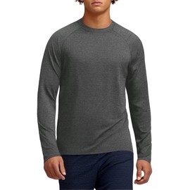 Mens Long Sleeve Thermal Shirts Running Sport(Charcoal,S)