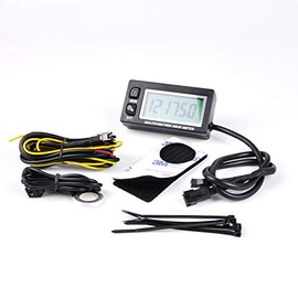 Runleader RL-HM028A Waterproof Inductive Tachometer with Hour Meter Thermometer Backlit Display for All Gasoline Engine ATV Utv Dirtbike Motobike Motocycle Outboards Snowmobile Marine Boat