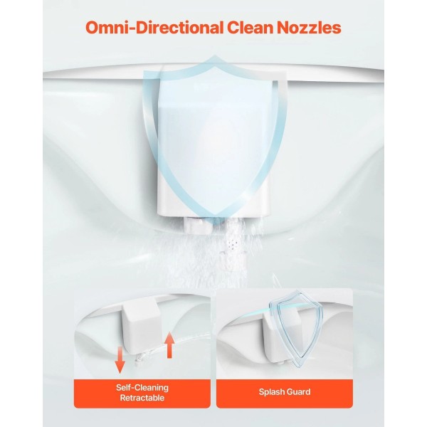 VEVOR Bidet Attachment for Toilet Self-Cleaning Dual Nozzles Adjustable Pressure