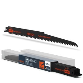 Presch Reciprocating Saw Blades Wood 280 mm Pack of 10 (Long) - Cut 6-250 mm - Saw Blades Reciprocating Saw Blades for Wood PVC Pipes and Much More - Universal Shaft Reciprocating Saw Blades Set