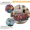 TOPHMDECOR Ottoman Cover Square Slipcovers Printed,Stretch Footrest Stool Cover for