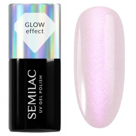 Semilac UV Nail Polish 987 Cream Pink Glow 7ml - Natural Nail Perfector & Pink Glow Effect, Semi-Transparent Delicate Pink Tone, Perfect for Clean Nails - Glow Nails Collection