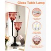 Lightdot Mid Century Modern Table Lamp Red Glass Vintage Lamp