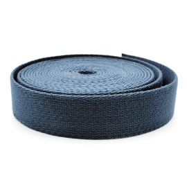 CRAFTMEMORE Heavy Cotton Webbing - Straps for Arts and Crafts, Luxury Bag Strap High Density Webbing (1 1/2 Inch x 5 Yards, Navy)