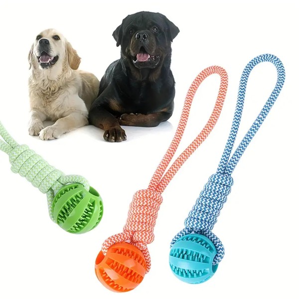 Thingymabob Dog Rope Toy with Cotton Blend Leakage Ball, Durable
