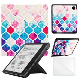 Case Compatible with Kobo Sage 8 Inch e-Reader (Model: N777 N778K, 2040 Release), Includes a Screen Protector - Premium PU Leather Cover with Auto Sleep/Wake (Moroccan Love)
