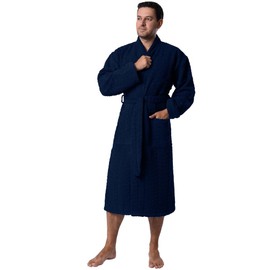 BAGNO MILANO Mens Robes, Turkish Cotton Soft Plush Mens Bathrobes, Kimono Robe