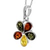 925 Sterling Silver & Multi-Stone Teardrop Shaped Genuine Baltic Amber