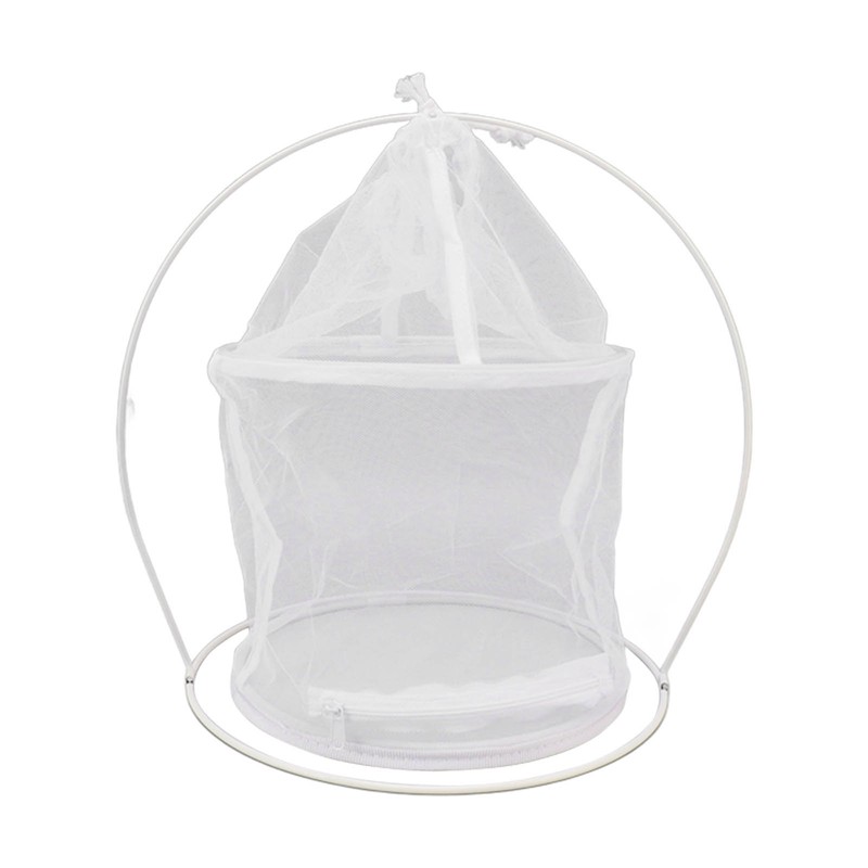 Cylindrical Iron Frame Hanging Cage Butterfly Habitat Cage Ornamental Outdoor