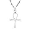 Egyptian Hieroglyph Ankh 925 Sterling Silver Pendant Necklace, Sterling Silver