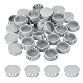 MECCANIXITY 32PCS 32mm(1 1/4") Light Gray Plastic Hole Plugs, Flush Type Panel Hole Plugs Insert End Caps for Locking Hole Tubes Furniture Cabinet