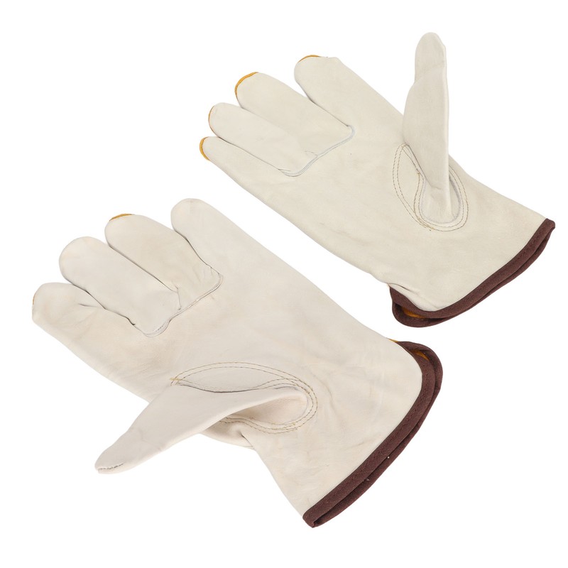 Garden Cowhide Gloves Puncture Proof Wearproof Full Finger Leather Gloves