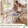 TEAKMAMA 27.6" H Tall 1500 Piece Puzzle Table with Legs,