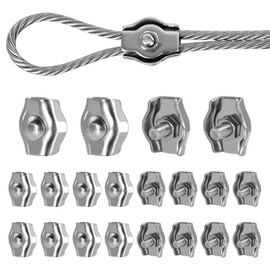 Pack of 20 Wire Rope Clamps M3, Simplex Rope Clamps 3 mm Stainless Steel 304, for Steel Cable 3 mm, Washing Line Tensioner & Awning, Ideal for Attaching Wire Ropes and Pulling & Lifting Devices