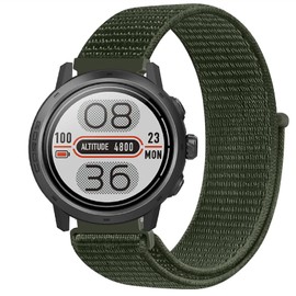 GIOPUEY Nylon Strap Compatible with COROS Apex 2 Pro, 22mm Flexible Braided Sport Loop Strap Replacement, Breathable Nylon, Men Women - Green