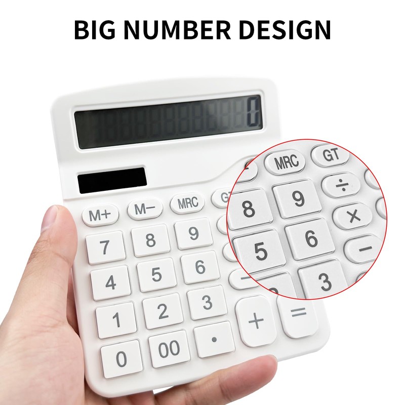Gvolatee Calculator, Desktop Calculator with 12 Digit Large LCD Display,