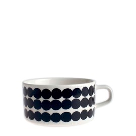 Marimekko - Teetasse, Tasse - Oiva-Siirtolapuutarha - Steingut - Weiß-Schwarz - 250 ml - 1 Stück