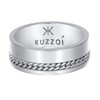 Kuzzoi 0608572622 Men's Band Ring with Curb Chain Element 925