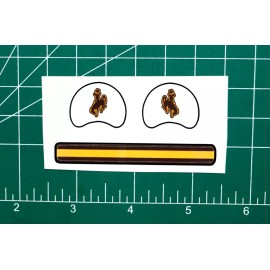 Wyoming Cowboys *DIECUT DECALS ONLY* for OPI Football Gumball Helmets WYO Mini