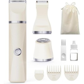 3-in-1 Electric Razor for Women - Waterproof Women Bikini Trimmer,Rechargeable Electric Shaver for Women,Pubic Hair Trimmer Women,Personal Trimmer Groomer for Body Hair (Cream, LY) - Color: Rose Red, Size: RR-1