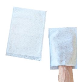 50 Molleton Wash Mitts White 15 x 22 cm - Pack of 50 | Soft & Skin-Friendly Molleton Care Gloves 60 g/m² Thin | Gentle Disposable Wash Mitts for Baby, Seniors, Clinic & Everyday Use