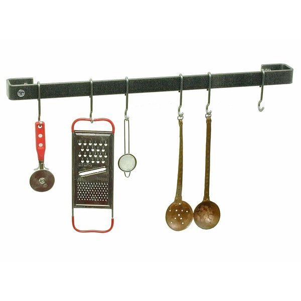 Enclume Premier 18-Inch Utensil Bar Wall Pot Rack, Hammered Steel