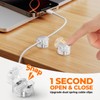 6 Pack Locking Spring Cable Clips, Rotatable Cord Organizer with