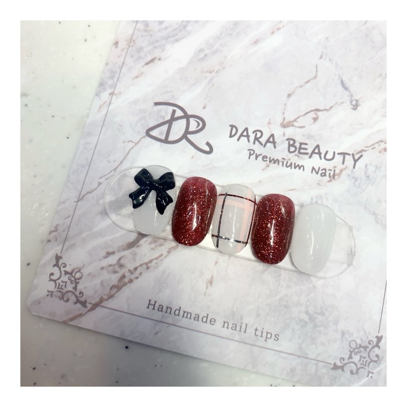 Next day delivery⭐Checked ribbon nail⭐ / 다음날 발송⭐체크 리본네일⭐