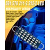 Qasim 44mm(1.73") LED Loop Bulb Bright Blue,No-Polarity 12V 211-2 212-2