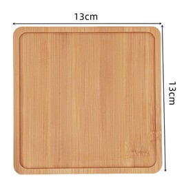 4PCS Bamboo Mosaic Coasters, Blank Base Trays for Crafts DIY Mosaic Supplies, Drinking Cup Coaster, Plant Coaster, Art Plate (Square L)