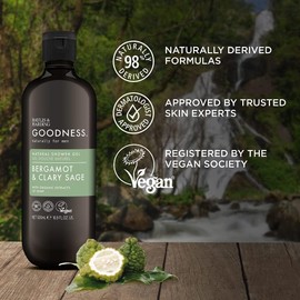 Baylis & Harding Men's Natural Shower Gel 500 ml Goodness Bergamot & Clary Sage - Vegan