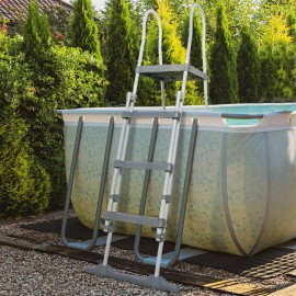 70\" Above Ground Swimming Pool Ladder with 48\" a Frame Deck Non-Slip Steps and Rounded Handrails Pool Stairs Top PlatformTitle: Default Title