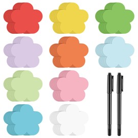 Moinchore 100 Pcs 6'' Large Paper Flower Cutouts with 2 Pcs Marker Pens Assorted Color Floral Cutouts Spring Bulletin Board Decoration for Classroom Craft Projects Party Supplies