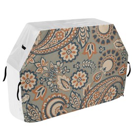 Premium Grill Cover Waterproof Vintage Paisley Batik Style Barbecue Cover Fade Resistant BBQ Cover Heavy Duty Fits Grill Widths Up to 25 in