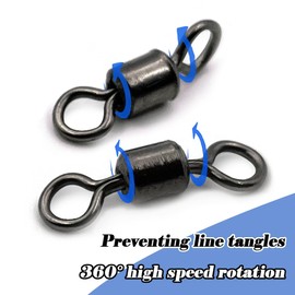 9KM DWLIFE 250Pcs fishing swivels and clips Snap Swivel sea fishing tackle quick change swivels fishing Rolling Swivels Clips Connector for Fishing Hook to Line Connectorsfor Saltwater Freshwater