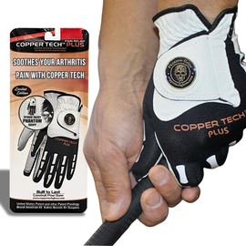 XEIRPRO Copper Tech Men's Golf Gloves - Skeleton Pattern with Ball Marker – Perfect for Summer - Copper Infused Mens Golf Gloves (White/Black, XL, Left)