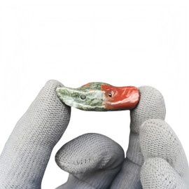 Sunshcat Natural African Bloodstone Pocket Wolf Head Crystals and Healing Stone Figurine,1.57 Inchs DIY Jewelry Pendant