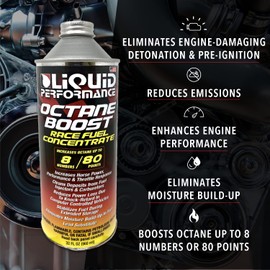 Liquid Performance - Octane Boost Race Fuel Concentrate - 16 OZ - Boosts Octane Levels Up to 8 Points - Cleans Engine, Enhances Performance, and Stabilizes Fuel - Octane Booster - Racing Fuel