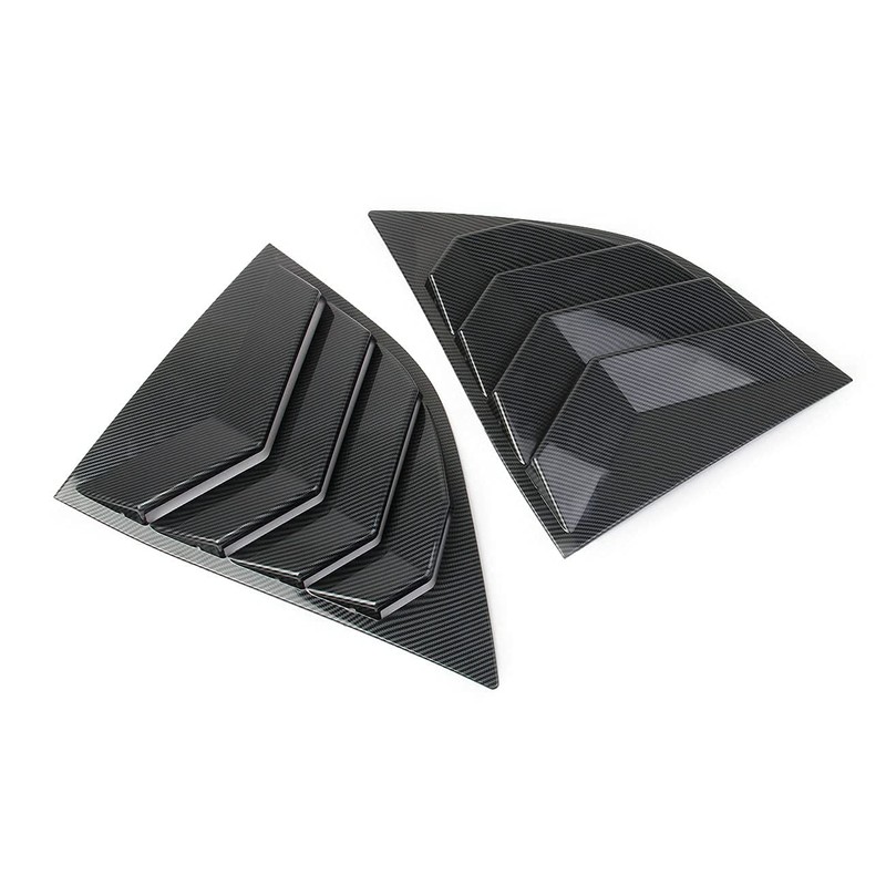 Carbon Fiber Side Window Louvers Air Vent Scoop Shades Cover