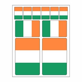 Generisch Pack of 10 Flag Stickers Ireland Car Sticker Set