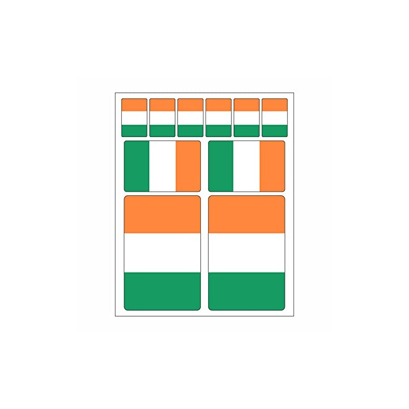 Generisch Pack of 10 Flag Stickers Ireland Car Sticker Set