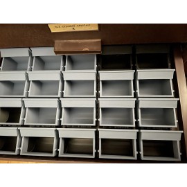 Zippsing (30) pcs Watchmaker Drawer Bins, Repurpose GS Crystal Cabinet to hold your parts