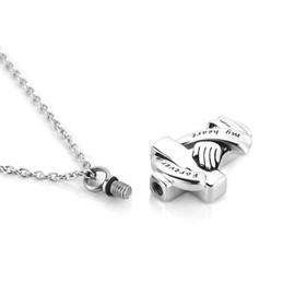 LuxglitterLin Religious Cross Urn Necklaces for Human Ashes Crucifix Cremation Keepsake Memorial Pendant Jewelry Forever in My Heart