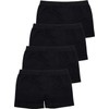 LisaModa Girls' Panty Pack of 4 Seamless Colourful, Plain black